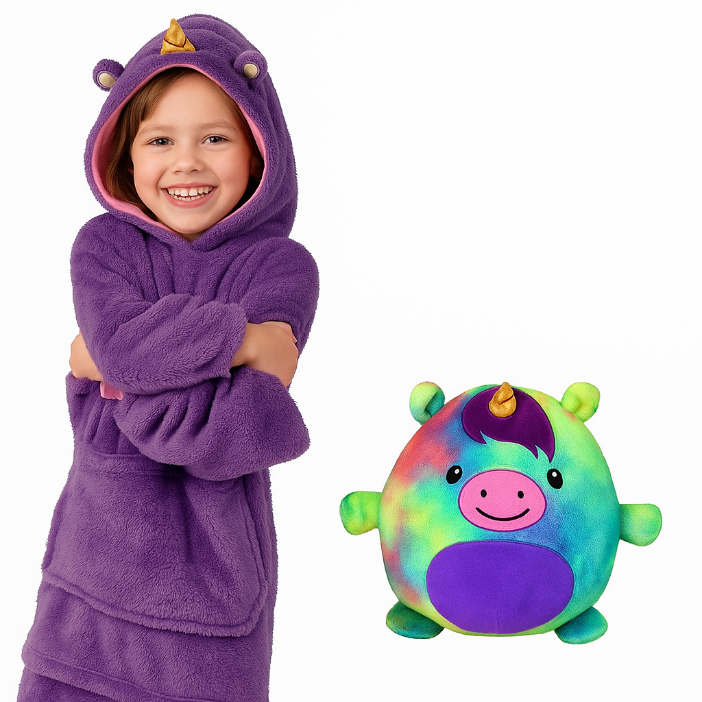 Knuffel Hoodie™ Paars - Superzachte 2-in-1 knuffel & hoodie