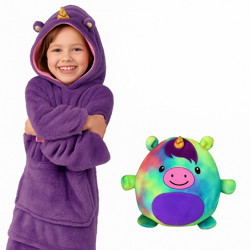 Knuffel Hoodie™ Paars - Superzachte 2-in-1 knuffel & hoodie